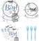 Airplane Baby Shower Party Tableware Set 96 Pcs, Serve 24 Guests